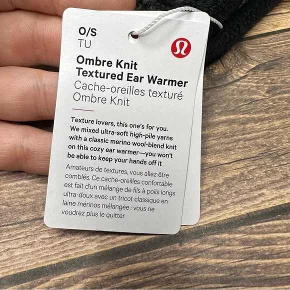 NWT Lululemon Ombre Knit Textured Ear Warmer ONE SIZE (Black Grey) - Picture 9 of 10